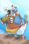  accordion ambiguous_gender avian bird breath_of_the_wild justicecaptainv kass_(zelda) musical_instrument nintendo obese overweight overweight_ambiguous the_legend_of_zelda video_games 