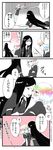  anachronism androgynous black_gloves black_hair blush bort bowl comic crystal_hair diamond_(houseki_no_kuni) elbow_gloves food gem_uniform_(houseki_no_kuni) gloves highres houseki_no_kuni jellyfish kappamaki_(shienki) long_hair multicolored_hair multiple_others necktie pocky pocky_day pocky_kiss shared_food short_hair short_sleeves translated uniform white_skin 