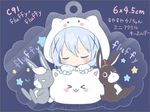  &gt;_&lt; :3 angora_rabbit animal animal_hood anko_(gochiusa) bangs blue_background blush braid bunny bunny_hood character_hood chibi circle_name closed_eyes commentary_request crown facing_viewer full_body gochuumon_wa_usagi_desu_ka? hair_between_eyes hair_ornament hair_scrunchie hairclip hood kafuu_chino light_blue_hair long_hair long_sleeves mini_crown neki_(wakiko) no_mouth scrunchie sidelocks sitting sleeping star tippy_(gochiusa) translation_request twig twin_braids white_hoodie white_scrunchie wild_geese x_hair_ornament 