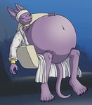  anthro beerus belly big_belly cat dragon_ball dragon_ball_super feline male mammal overweight overweight_male quetzadrake solo stuffing 