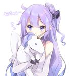 azur_lane bare_shoulders blush dress horns long_hair purple_hair unicorn unicorn_(azur_lane) violet_eyes 