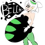  belly big_belly breasts burping cleavage clothed clothing female humanoid inkling marie nintendo solo splatoon squid_sisters unknown_artist video_games 