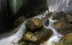  day foam grass highres ling_xiang moss no_humans original outdoors river rock scenery water waterfall 