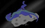  2017 animal_genitalia asteroid claws clb digital_media_(artwork) dragon dream_novae erection feral genital_slit lying male nude on_back open_mouth penis scalie slit solo space space_dragon 