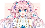  angelic_buster blue_eyes blush breasts commentary gloves hair_ornament hamericano horns large_breasts long_hair looking_at_viewer maplestory multicolored_hair open_mouth pink_hair smile solo twintails wings 