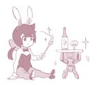  bunny_ears bunnysuit character_request little_witch_academia monochrome simple_background 