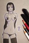  1girl black_hair breasts callmepo raven_(dc) solo tagme teen_titans 