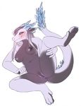  anthro anus blush breasts dragon female hair horn jush looking_at_viewer nipples nude pussy scalie smile solo spread_legs spreading 