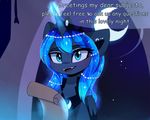  2017 blue_eyes cosmic_hair digital_media_(artwork) english_text equine eyelashes female feral friendship_is_magic horn magnaluna mammal my_little_pony princess_luna_(mlp) smile solo text winged_unicorn wings 