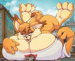  2017 anthro big_breasts black_nose breasts bubsy bubsy_(series) building butt canine car city claws crossgender dipstick_ears eyelashes feline female huge_breasts lynx macro mammal outside teaselbone toe_claws vehicle video_games wolf 