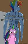  anthro blush caluriri cover crossgender equine female friendship_is_magic horse invalid_tag looking_back male male/female mammal my_little_pony nude rainbow_dash_(mlp) smile spike_(mlp) wings 