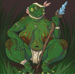  amphibian anthro areola belly big_breasts breast_gap breasts deep_navel female frog liarborn navel nipples slightly_chubby solo 