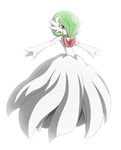  absurd_res breasts collar female green_hair hair hi_res humanoid mammal mega_evolution mega_gardevoir nintendo not_furry pok&eacute;mon pok&eacute;mon_(species) rakkuguy red_eyes short_hair simple_background smile solo video_games white_background 