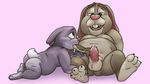  2017 3_toes age_difference anthro balls child cub cum digital_media_(artwork) disney duo erection father father_and_son foreskin fur half-closed_eyes incest lagomorph male male/male mammal nude open_mouth overweight parent penis rabbit sex simple_background smile son stu_hopps toes turnerbitch young zootopia 