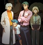  father_and_son male_focus multiple_boys nakajima_hiroshi red_(saga_frontier) saga saga_frontier short_hair smile younger zoom_layer 