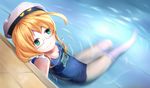  1girl blonde_hair blue_eyes glasses hair_ribbons i-8 kantai_collection red_glasses submarine swimsuit twintails 俺の彼女はアホだ！！ 