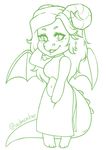  anthro chibi costume cute doodles dragon female free_drawing invalid_tag octacats reptile scalie sketch 