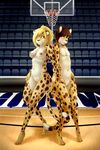  2015 anthro breasts cheetah cuntboy duo feline female fur hands_on_hips intersex mammal nude orange_fur pussy spots tyroo white_fur wide_hips 