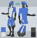  avian balls beak bird black_feathers black_penis blue_eyes blue_feathers blue_jay butt corvid erection feathers humanoid_penis ikazu invalid_tag male model_sheet navel nolan_(nosassymon) penis scales solo standing tagme white_feathers 