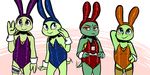  2017 anthro anus barely_visible_genitalia blue_eyes blue_nails bunny_costume chipped_shell clothed clothing colored_nails costume crossdressing donatello_(tmnt) eyeshadow fake_ears fake_rabbit_ears freckles garter green_eyes group hand_behind_head hand_on_hip holding_object inkyfrog leonardo_(tmnt) lineup lipstick looking_at_viewer makeup male michelangelo_(tmnt) orange_nails purple_nails raphael_(tmnt) red_eyes red_nails reptile rosy_cheeks scalie shell shirt_cuffs standing tailwag teenage_mutant_ninja_turtles tray turtle waving wine_bottle 