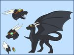  black_eyes black_scales claws dragon eyewear feral goggles invalid_tag model_sheet paws scales sithris wings zappy 