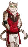  anthro clothed clothing digital_media_(artwork) feline fur leopard_cat looking_at_viewer mammal markings nekojishi shu-chi solo standing unknown_artist 
