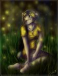  2015 5_fingers anthro barefoot bear breasts clothed clothing day digital_media_(artwork) grass mammal outside sitting smilek solo 