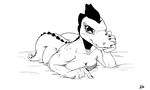  alligator anthro bea_(nitw) bed black_and_white blush crocodilian female greasymojo_(artist) monochrome night_in_the_woods nude reptile scalie simple_background white_background 