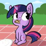  2017 animated bushes chest_tuft cloud cookie crumbs cute cutie_mark eating equine eyelashes female food friendship_is_magic fur grass hair hi_res horn long_hair mammal multicolored_hair my_little_pony outside picnic plate shadow sitting sky solo solo_focus suspicious tjpones tuft twilight_sparkle_(mlp) unicorn 