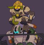  2017 bastion_(overwatch) cum digital_media_(artwork) duo erection female horn lemonwiire_(artist) machine male not_furry omnic orisa_(overwatch) overwatch penetration ranged_weapon robot sex simple_background video_games weapon 