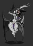  anthro big_breasts black_and_white_fur body_art breasts claws demon dickgirl ear_piercing feathers fox_xd gilgash hi_res horn intersex jewelry mammal navel necklace nipple_piercing nipples nude penis piercing rat red_eyes rodent skaven solo tattoo thick_thighs voluptuous warhammer_(franchise) wide_hips wings 
