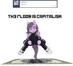  2017 ask_blog capitalism english_text equine fan_character female looking_at_viewer mammal money my_little_pony note pegasus purple_eyes replica_(artist) russian solo text tracksuit tumblr wings 