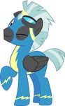  2017 alpha_channel amber_eyes blue_hair clothing dashiesparkle equine eyewear friendship_is_magic goggles hair male mammal mohawk my_little_pony one_eye_closed pegasus skinsuit solo thunderlane_(mlp) tight_clothing wings wink wonderbolts_(mlp) 