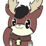  &lt;3 &lt;3_eyes :3c antlers bell cervine collar cute deer horn mammal piebunny 