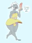  2017 absurd_res anthro bulge clothed clothing crossdressing dildo dress girly hair hi_res horn male mammal penis rhinoceros sex_toy solo sqoon thick_thighs wide_hips 