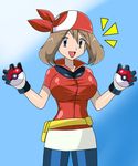  bandanna haruka_(pokemon) may pokeball pokemon pokemon_(anime) pokemon_trainer red_shirt 