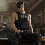  1boy 2 brown_hair leon_s_kennedy looking_at_viewer male_focus muscle resident_evil sitting solo_focus source_filmmaker tagme 