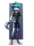  4_toes anthro barefoot black_nose blue_eyes blue_hair canine clothed clothing digital_media_(artwork) fur grey_fur hair male mammal ramiras simple_background solo toes wolf 