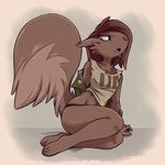  2017 anthro cheek_tuft chest_tuft clothed clothing female mammal midriff navel nipple_bulge off_shoulder panties plagueofgripes rodent sitting skimpy solo squirrel star_vs._the_forces_of_evil tuft underwear 