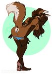  2015 5_fingers 5_toes anthro anus back_tuft bent_over big_breasts biped blue_panties breasts brown_fur brown_noes brown_tail butt canine cheek_tuft clothing digital_drawing_(artwork) digital_media_(artwork) eyelashes feet female fluffy fluffy_tail fluffyboobs fur gloves_(marking) green_background green_eyes half-closed_eyes hi_res humanoid_feet humanoid_hands inner_ear_fluff looking_at_butt looking_at_self looking_back mammal markings mostly_nude multicolored_fur nipples panties panties_down pink_nipples plantigrade presenting presenting_hindquarters presenting_pussy pussy raised_tail simple_background slim small_waist smile snout socks_(marking) solo sound_effects standing toes tuft two_tone_fur two_tone_tail underwear voluptuous white_anus white_background white_fur white_pussy white_tail wide_hips 