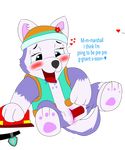  &lt;3 blush canine clothing everest_(paw_patrol) female fur mammal masturbation ms_paint paw_patrol paw_patrol_everest pawpatrol purple_fur toy vaginal white_fur wolf young 