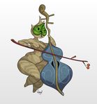  anthro anthrofied breasts crossgender featureless_breasts female flora_fauna instrument korok leaf makar mask musical_instrument nintendo not_furry nsfwquynzel nude plant simple_background solo the_legend_of_zelda tree video_games violin white_background wind_waker wood 