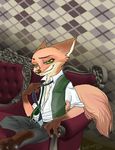  2017 anthro atlantica0208 canine clothed clothing disney fox fur green_eyes hi_res male mammal nick_wilde simple_background solo zootopia 