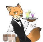  2017 anthro bow_tie canine clothed clothing disney fox fur male mammal nick_wilde orange_fur rikuo_(artist) simple_background smile tuxedo white_background zootopia りくお 