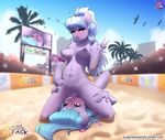  2017 anthro anthrofied areola avian bird blush breasts cloud_chaser_(mlp) darkhazard duo_focus english_text equine erect_nipples feathered_wings feathers feet female female/female flitter_(mlp) friendship_is_magic group hair hi_res humanoid_feet incest lying mammal my_little_pony navel nipples nude one_eye_closed oral outside palm_tree pegasus public pussy_juice sex text tree v_sign wings 