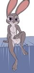  2017 anthro bedroom_eyes breasts chest_tuft clitoris dewlap disney female flat_chested half-closed_eyes judy_hopps lagomorph looking_at_viewer mammal nude presenting presenting_pussy purple_eyes pussy rabbit seductive signature solo spread_legs spreading tggeko tuft zootopia 