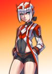  1girl autobot coat long_hair necktie personification ratchet ryuusei_(mark_ii) shorts transformers transformers_prime white_hair 