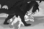  2017 4_horns anthro anthro_on_feral ass_up bestiality black_and_white black_eyes black_horn black_penis black_scales black_skin black_tongue butt charr claws crossed_arms curled_horn digital_media_(artwork) drad dragon duo erection eyes_closed fangs feline female female_on_feral feral flat_chested forked_tongue from_behind_position fur grey_fur grey_pawpads grey_stripes grin guild_wars hair horn interspecies long_hair long_tongue looking_at_another looking_at_partner looking_down lying maara male male/female male_penetrating mammal membranous_wings monochrome mounting multi_horn nitrods nude on_front on_top open_mouth open_smile pawpads paws penetration penis pussy quadruped rear_view ridged_horn sabertooth_(feature) scales scalie sex sharp_teeth signature smile spikes spread_wings striped_body stripes teeth toe_claws tongue tongue_out vaginal vaginal_penetration video_games western_dragon white_fur white_hair wings 