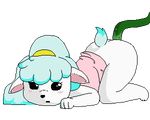  all_fours animated blush butt caprine clothed clothing cub digital_media_(artwork) from_behind_(disambiguation) mammal pixel_(artwork) sheep sheepwithcrystallicfur tentacles young 