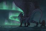  arikara aurora_(disambiguation) aurora_borealis claws dragon eastern_dragon feral field fluffy fur glowing horn invalid_tag male night quadruped scales sky solo star tochka wings 